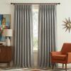 imageNICETOWN 395GSM Linen Pinch Pleated Vintage Olive Green Curtains 90 inch Long with Hooks  Room Darkening Wrinkle Resistant Drapes for Dining Room amp Bedroom Modern Home Decor 40 Wide 2 PanelsStone Grey