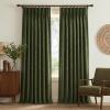imageNICETOWN 395GSM Linen Pinch Pleated Vintage Olive Green Curtains 90 inch Long with Hooks  Room Darkening Wrinkle Resistant Drapes for Dining Room amp Bedroom Modern Home Decor 40 Wide 2 PanelsVintage Olive