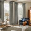 imageNICETOWN 395GSM Linen Pinch Pleated Vintage Olive Green Curtains 90 inch Long with Hooks  Room Darkening Wrinkle Resistant Drapes for Dining Room amp Bedroom Modern Home Decor 40 Wide 2 PanelsStone Grey