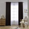 imageNICETOWN Bedroom Blackout Curtains and Drapes  Energy Smart Thermal Insulated Solid Grommet Blackout Draperies for Living Room 2 Panels 52 inches x 72 inches Toffee Brown