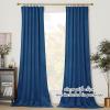 imageNICETOWN Black Velvet Curtains 2 Panels with Gold Foil Leaf Print  Modern Glam Black and Gold Drapes for Living Room Luxury Room Darkening Window Treatments for Bedroom amp Gothic Decor 50W x 84LBlue Series  Blue