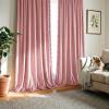 imageNICETOWN Black Velvet Curtains 2 Panels with Gold Foil Leaf Print  Modern Glam Black and Gold Drapes for Living Room Luxury Room Darkening Window Treatments for Bedroom amp Gothic Decor 50W x 84L3  Pom Pom  Blush Pink