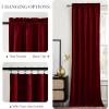 imageNICETOWN Black Velvet Curtains 2 Panels with Gold Foil Leaf Print  Modern Glam Black and Gold Drapes for Living Room Luxury Room Darkening Window Treatments for Bedroom amp Gothic Decor 50W x 84LRed Series  Red