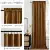 imageNICETOWN Black Velvet Curtains 2 Panels with Gold Foil Leaf Print  Modern Glam Black and Gold Drapes for Living Room Luxury Room Darkening Window Treatments for Bedroom amp Gothic Decor 50W x 84LYellow Series  Gold Brown