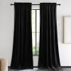 imageNICETOWN Black Velvet Curtains 2 Panels with Gold Foil Leaf Print  Modern Glam Black and Gold Drapes for Living Room Luxury Room Darkening Window Treatments for Bedroom amp Gothic Decor 50W x 84LBlack Series  Black