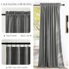 imageNICETOWN Black Velvet Curtains 2 Panels with Gold Foil Leaf Print  Modern Glam Black and Gold Drapes for Living Room Luxury Room Darkening Window Treatments for Bedroom amp Gothic Decor 50W x 84LGrey Series  Light Grey