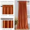 imageNICETOWN Black Velvet Curtains 2 Panels with Gold Foil Leaf Print  Modern Glam Black and Gold Drapes for Living Room Luxury Room Darkening Window Treatments for Bedroom amp Gothic Decor 50W x 84LRed Series  Red Orange