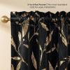 imageNICETOWN Black Velvet Curtains 2 Panels with Gold Foil Leaf Print  Modern Glam Black and Gold Drapes for Living Room Luxury Room Darkening Window Treatments for Bedroom amp Gothic Decor 50W x 84L2  Leaf Pattern  Black