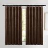 imageNICETOWN Black Velvet Curtains 2 Panels with Gold Foil Leaf Print  Modern Glam Black and Gold Drapes for Living Room Luxury Room Darkening Window Treatments for Bedroom amp Gothic Decor 50W x 84LBrown Series  Brown