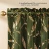 imageNICETOWN Black Velvet Curtains 2 Panels with Gold Foil Leaf Print  Modern Glam Black and Gold Drapes for Living Room Luxury Room Darkening Window Treatments for Bedroom amp Gothic Decor 50W x 84L2  Leaf Pattern  Olive Green
