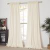 imageNICETOWN Black Velvet Curtains 2 Panels with Gold Foil Leaf Print  Modern Glam Black and Gold Drapes for Living Room Luxury Room Darkening Window Treatments for Bedroom amp Gothic Decor 50W x 84LWhite Series  Ivory White