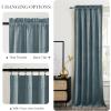imageNICETOWN Black Velvet Curtains 2 Panels with Gold Foil Leaf Print  Modern Glam Black and Gold Drapes for Living Room Luxury Room Darkening Window Treatments for Bedroom amp Gothic Decor 50W x 84LBlue Series  Stone Blue