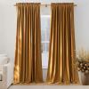 imageNICETOWN Black Velvet Curtains 2 Panels with Gold Foil Leaf Print  Modern Glam Black and Gold Drapes for Living Room Luxury Room Darkening Window Treatments for Bedroom amp Gothic Decor 50W x 84LYellow Series  Mustard Yellow