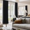 imageNICETOWN Black Velvet Curtains 2 Panels with Gold Foil Leaf Print  Modern Glam Black and Gold Drapes for Living Room Luxury Room Darkening Window Treatments for Bedroom amp Gothic Decor 50W x 84LBlack Series  Black