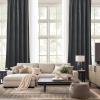 imageNICETOWN Black Velvet Curtains 2 Panels with Gold Foil Leaf Print  Modern Glam Black and Gold Drapes for Living Room Luxury Room Darkening Window Treatments for Bedroom amp Gothic Decor 50W x 84LGrey Series  Grey