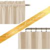 imageNICETOWN Black Velvet Curtains 2 Panels with Gold Foil Leaf Print  Modern Glam Black and Gold Drapes for Living Room Luxury Room Darkening Window Treatments for Bedroom amp Gothic Decor 50W x 84LYellow Series  Beige