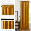 imageNICETOWN Black Velvet Curtains 2 Panels with Gold Foil Leaf Print  Modern Glam Black and Gold Drapes for Living Room Luxury Room Darkening Window Treatments for Bedroom amp Gothic Decor 50W x 84LYellow Series  Yellowish Gold