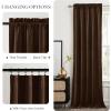 imageNICETOWN Black Velvet Curtains 2 Panels with Gold Foil Leaf Print  Modern Glam Black and Gold Drapes for Living Room Luxury Room Darkening Window Treatments for Bedroom amp Gothic Decor 50W x 84LBrown Series  Brown