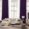 imageNICETOWN Black Velvet Curtains 2 Panels with Gold Foil Leaf Print  Modern Glam Black and Gold Drapes for Living Room Luxury Room Darkening Window Treatments for Bedroom amp Gothic Decor 50W x 84LPurple Series  Purple