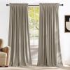 imageNICETOWN Black Velvet Curtains 2 Panels with Gold Foil Leaf Print  Modern Glam Black and Gold Drapes for Living Room Luxury Room Darkening Window Treatments for Bedroom amp Gothic Decor 50W x 84LBrown Series  Camel