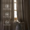 imageNICETOWN Black Velvet Curtains 2 Panels with Gold Foil Leaf Print  Modern Glam Black and Gold Drapes for Living Room Luxury Room Darkening Window Treatments for Bedroom amp Gothic Decor 50W x 84L3  Pom Pom  Ivory White