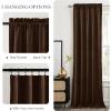 imageNICETOWN Black Velvet Curtains 2 Panels with Gold Foil Leaf Print  Modern Glam Black and Gold Drapes for Living Room Luxury Room Darkening Window Treatments for Bedroom amp Gothic Decor 50W x 84LBrown Series  Brown