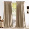 imageNICETOWN Black Velvet Curtains 2 Panels with Gold Foil Leaf Print  Modern Glam Black and Gold Drapes for Living Room Luxury Room Darkening Window Treatments for Bedroom amp Gothic Decor 50W x 84LYellow Series  Beige