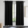 imageNICETOWN Black Velvet Curtains 2 Panels with Gold Foil Leaf Print  Modern Glam Black and Gold Drapes for Living Room Luxury Room Darkening Window Treatments for Bedroom amp Gothic Decor 50W x 84LBlack Series  Black