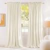 imageNICETOWN Black Velvet Curtains 2 Panels with Gold Foil Leaf Print  Modern Glam Black and Gold Drapes for Living Room Luxury Room Darkening Window Treatments for Bedroom amp Gothic Decor 50W x 84LWhite Series  Ivory White
