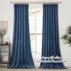 imageNICETOWN Black Velvet Curtains 2 Panels with Gold Foil Leaf Print  Modern Glam Black and Gold Drapes for Living Room Luxury Room Darkening Window Treatments for Bedroom amp Gothic Decor 50W x 84LBlue Series  Navy Blue