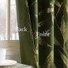 imageNICETOWN Black Velvet Curtains 2 Panels with Gold Foil Leaf Print  Modern Glam Black and Gold Drapes for Living Room Luxury Room Darkening Window Treatments for Bedroom amp Gothic Decor 50W x 84L2  Leaf Pattern  Olive Green