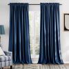 imageNICETOWN Black Velvet Curtains 2 Panels with Gold Foil Leaf Print  Modern Glam Black and Gold Drapes for Living Room Luxury Room Darkening Window Treatments for Bedroom amp Gothic Decor 50W x 84LBlue Series  Navy Blue