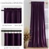 imageNICETOWN Black Velvet Curtains 2 Panels with Gold Foil Leaf Print  Modern Glam Black and Gold Drapes for Living Room Luxury Room Darkening Window Treatments for Bedroom amp Gothic Decor 50W x 84LPurple Series  Dark Purple