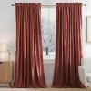 imageNICETOWN Black Velvet Curtains 2 Panels with Gold Foil Leaf Print  Modern Glam Black and Gold Drapes for Living Room Luxury Room Darkening Window Treatments for Bedroom amp Gothic Decor 50W x 84LRed Series  Rust Red