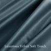 imageNICETOWN Black Velvet Curtains 2 Panels with Gold Foil Leaf Print  Modern Glam Black and Gold Drapes for Living Room Luxury Room Darkening Window Treatments for Bedroom amp Gothic Decor 50W x 84LSlate Blue