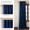 imageNICETOWN Black Velvet Curtains 2 Panels with Gold Foil Leaf Print  Modern Glam Black and Gold Drapes for Living Room Luxury Room Darkening Window Treatments for Bedroom amp Gothic Decor 50W x 84L1  Embroidered Trim  Navy Blue