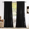 imageNICETOWN Black Velvet Curtains 2 Panels with Gold Foil Leaf Print  Modern Glam Black and Gold Drapes for Living Room Luxury Room Darkening Window Treatments for Bedroom amp Gothic Decor 50W x 84LBlack Series  Black