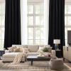 imageNICETOWN Black Velvet Curtains 2 Panels with Gold Foil Leaf Print  Modern Glam Black and Gold Drapes for Living Room Luxury Room Darkening Window Treatments for Bedroom amp Gothic Decor 50W x 84LBlack Series  Black