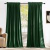 imageNICETOWN Black Velvet Curtains 2 Panels with Gold Foil Leaf Print  Modern Glam Black and Gold Drapes for Living Room Luxury Room Darkening Window Treatments for Bedroom amp Gothic Decor 50W x 84LGreen Series  Dark Green