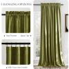 imageNICETOWN Black Velvet Curtains 2 Panels with Gold Foil Leaf Print  Modern Glam Black and Gold Drapes for Living Room Luxury Room Darkening Window Treatments for Bedroom amp Gothic Decor 50W x 84LGreen Series  Moss Green