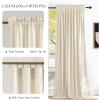 imageNICETOWN Black Velvet Curtains 2 Panels with Gold Foil Leaf Print  Modern Glam Black and Gold Drapes for Living Room Luxury Room Darkening Window Treatments for Bedroom amp Gothic Decor 50W x 84LWhite Series  Ivory White