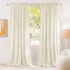 imageNICETOWN Black Velvet Curtains 2 Panels with Gold Foil Leaf Print  Modern Glam Black and Gold Drapes for Living Room Luxury Room Darkening Window Treatments for Bedroom amp Gothic Decor 50W x 84LWhite Series  Ivory White