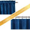 imageNICETOWN Black Velvet Curtains 2 Panels with Gold Foil Leaf Print  Modern Glam Black and Gold Drapes for Living Room Luxury Room Darkening Window Treatments for Bedroom amp Gothic Decor 50W x 84LBlue Series  Blue