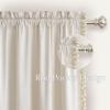 imageNICETOWN Black Velvet Curtains 2 Panels with Gold Foil Leaf Print  Modern Glam Black and Gold Drapes for Living Room Luxury Room Darkening Window Treatments for Bedroom amp Gothic Decor 50W x 84L3  Pom Pom  Ivory White