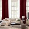 imageNICETOWN Black Velvet Curtains 2 Panels with Gold Foil Leaf Print  Modern Glam Black and Gold Drapes for Living Room Luxury Room Darkening Window Treatments for Bedroom amp Gothic Decor 50W x 84LRed Series  Red