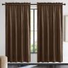 imageNICETOWN Black Velvet Curtains 2 Panels with Gold Foil Leaf Print  Modern Glam Black and Gold Drapes for Living Room Luxury Room Darkening Window Treatments for Bedroom amp Gothic Decor 50W x 84LBrown Series  Brown