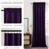 imageNICETOWN Black Velvet Curtains 2 Panels with Gold Foil Leaf Print  Modern Glam Black and Gold Drapes for Living Room Luxury Room Darkening Window Treatments for Bedroom amp Gothic Decor 50W x 84LPurple Series  Purple