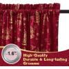 imageNICETOWN Black Velvet Curtains 2 Panels with Gold Foil Leaf Print  Modern Glam Black and Gold Drapes for Living Room Luxury Room Darkening Window Treatments for Bedroom amp Gothic Decor 50W x 84L3  Xmas Series  Red