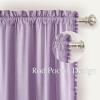 imageNICETOWN Black Velvet Curtains 2 Panels with Gold Foil Leaf Print  Modern Glam Black and Gold Drapes for Living Room Luxury Room Darkening Window Treatments for Bedroom amp Gothic Decor 50W x 84L3  Pom Pom  Lilac Purple