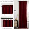 imageNICETOWN Black Velvet Curtains 2 Panels with Gold Foil Leaf Print  Modern Glam Black and Gold Drapes for Living Room Luxury Room Darkening Window Treatments for Bedroom amp Gothic Decor 50W x 84LRed Series  Red